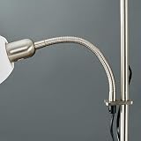 MiniSun Modern Brushed Chrome 2 Way Floor Lamp with LED Bulbs view 5