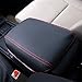 BEHAVE Car Armrest Cover Saver, 1 Piece Armrest Cover Fit for Honda CRV 2013 2014 2015 2016 Central Console Armrest Box CRV (Black with Red Stitches)
