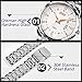 Men's Silver Stainless Steel Watch Analog Quartz Waterproof Business Watches with 40mm Case, Roman Numeral with Rose Gold and Luminous Pointer White Dial