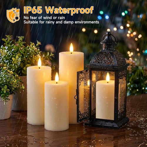 Dehobo Candele Led, Candele Led Fiamma Oscillante, IP65 (6 Pezzi), Con Timer E Telecomando (13,5/15/18cm x 5,5cm), Candela Senza Fiamma Led Ideali Per Patii, Matrimoni, Soggiorni, Halloween