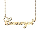 HUAN XUN 18K Gold Plated Name Necklace Camryn for