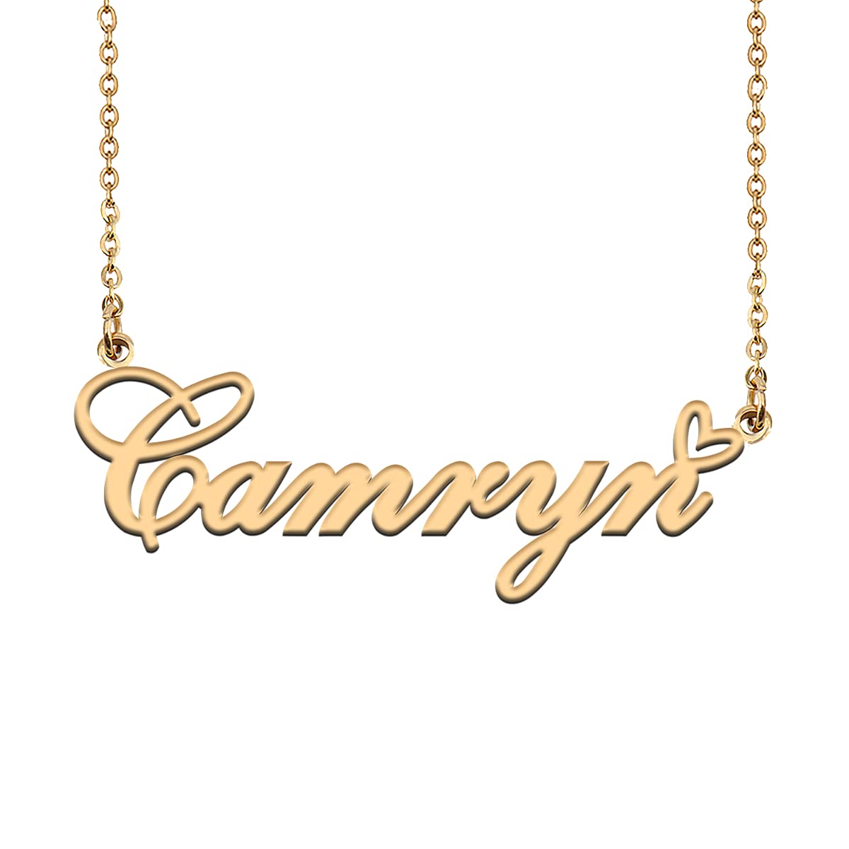 HUAN XUN 18K Gold Plated Name Necklace Camryn for