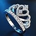 Similanka Rings Women 18K White Gold Plated AAA Cubic Zirconia Princess Crown Ring Girl Gift Wedding Engagement