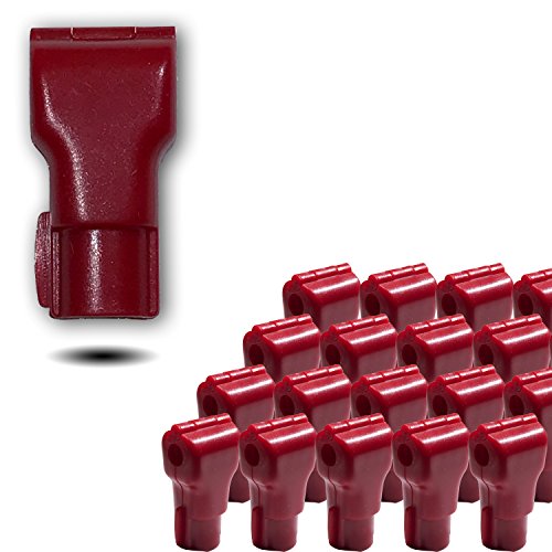 (50 pack) 6mm Red Plastic Retail Shop Security Display Hook Anti- Theft, Anti Sweep Stop Lock for Pegboard or Slat Wall (50 Red A Locks)