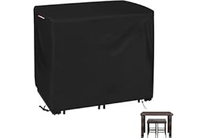 Loenel Outdoor Bar Height Table and Chair Cover, Heavy Duty Waterproof Patio Bar Set Cover for Rectangular 48" Long Bar Height Dining Furniture Set - 48"L x 30"W x 36"H