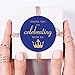 Royal Blue Little Prince Thank You stickers, Gold Glitter Boy Baby Shower or Birthday Party Crown Sticker Labels, 2 Inch Round, 40-Pack