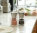 T·G·Y TGY Salt and Pepper Grinder Set with Stand Adjustable Coarseness Salt & Pepper Shakers Glass Mill Brushed