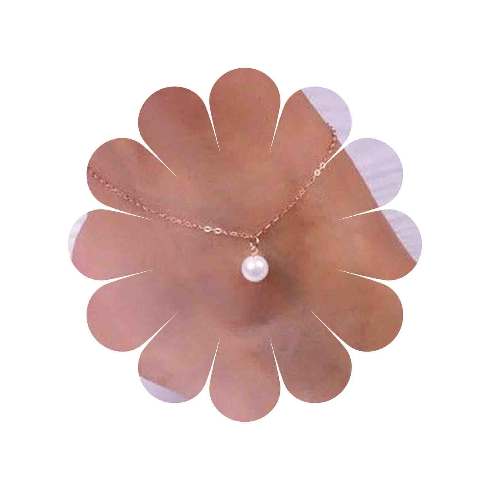 Yienate Anklets Pearl Ankle Bracelet Charm Dainty Foot Jewelry for Women and Girls Summer Barefoot Beach Anklet (Silver)