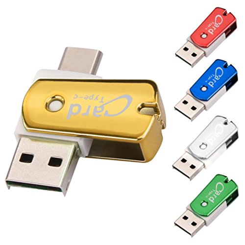 Coohole OTG Type C to USB 3.1 Micro TF Card Reader Adapter for Android Phone (yellow)