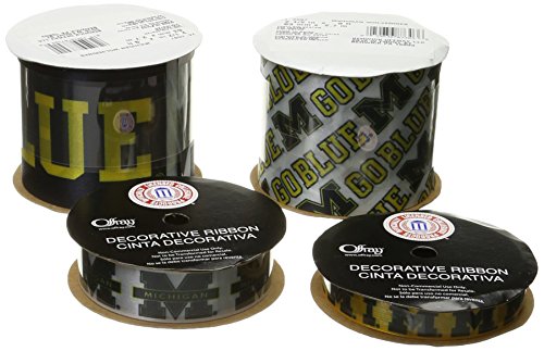 Offray Printed Craft Ribbon Pack University of Michigan Wolverines 12 ...