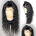 ISEE Hair Transparent Water Wave Lace Front Wigs Human Hair Pre Plucked 18 Inch 150% Density Brazilian 13x4 Lace Closure Deep Curly Wave Human Hair Wigs for Black Women Natural Black