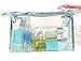 Sealike Waterproof Clear Transparent PVC Cosmetic Bag Organizer Makeup Bag Pouches Bag Tote Bag for Travel with Stylus (Blue)