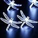 ApexPower Solar Outdoor String Lights Decorative Light 8 Modes 20LED Dragonfly Waterproof Light for Party, Wedding, Patio, Yard, Home, Landscape, and Holiday Decorations (Cool White)