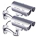 Fake Security Camera, Dummy Cameras CCTV Surveillance System with Realistic Simulated LEDs for Home Security + Warning Sticker Outdoor/Indoor Use, Pack of 2 by IDAODAN