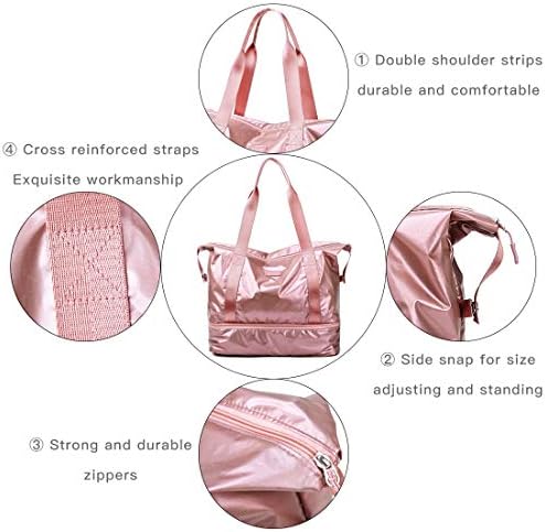 fancyfree Double Layers Bag, Large Travel Tote Bag with Bottom Shoes Compartment, Ideal Gym Duffle Bag for Women and Men 3 fancyfree Double Layers Bag, Large Travel Tote Bag with Bottom Shoes Compartment, Ideal Gym Duffle Bag for Women and Men