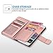 ULAK Galaxy S6 Case, Samsung Galaxy S6 Wallet Case, Wallet Flip Case PU Leather Case Shockproof Soft TPU Inner Bumper Slim Protective Card Slots Wrist Strap Cover- Rose Gold