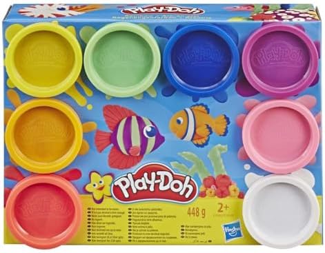 Rainbow Pack 8 x 56g Dosen, Bastel-Set mit hochwertiger Knetmasse in 8 fröhlichen Farben, fördert die Feinmotorik und das Gestalten, kreatives für Kinder ab 2 Jahren