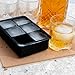 Ice Molds for Whiskey - Set of 3 Silicone Ice Molds -3 Designs - Sphere Ice Ball Maker with Funnel, Cylindrical Ice Tray, and Square Perfect for Cocktail Parties, Reusable, Food Grade, BPA-Free, Black