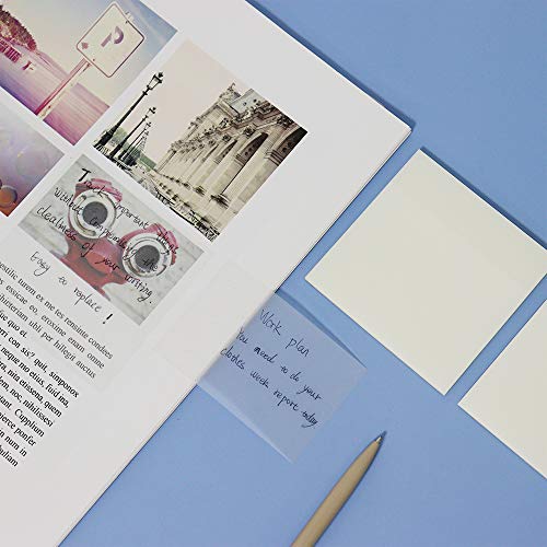 Multibey Transparent Sticky Notes Pad, 3x3" Waterproof Self-Adhesive Memo Papers Scratchpad Message Reminder, 10 Packs 500 Sheets (3 x 3 Inches)