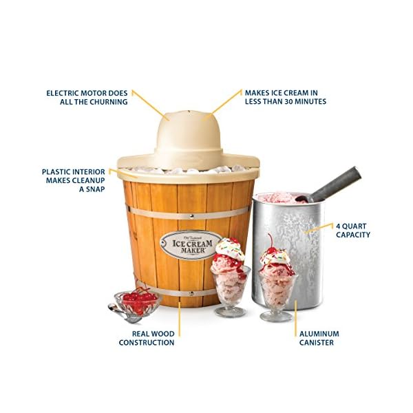 Nostalgia Wood Bucket Ice Cream Maker The Home Kitchen Store