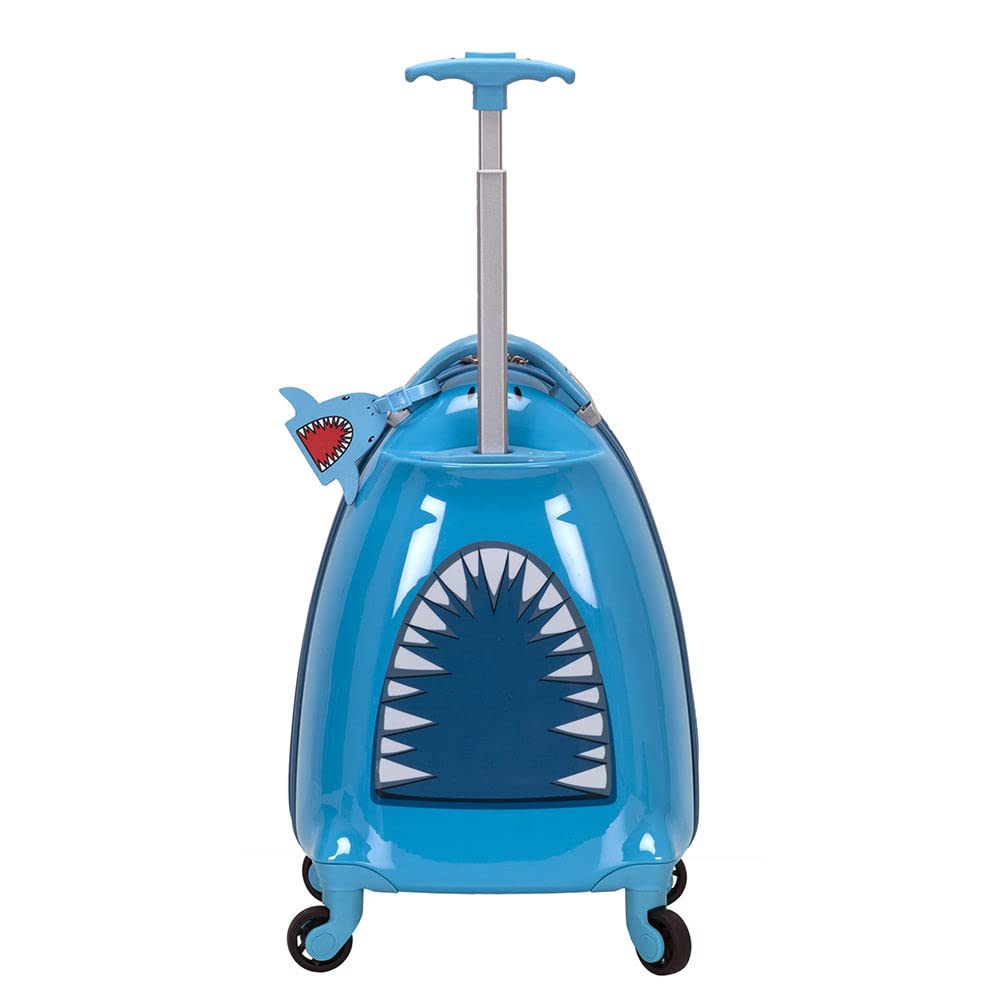 Rockland Jr. Kids' My First Hardside Spinner Luggage,Telescoping Handles, Shark, Carry-On 19-Inch