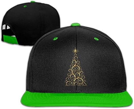 YHPrint Unisex Gold Deco Christmas Tree Clipart Cotton Snapback Hip Hop Flat Tongue Hats Adjustable Baseball Caps For Outdoor Sport