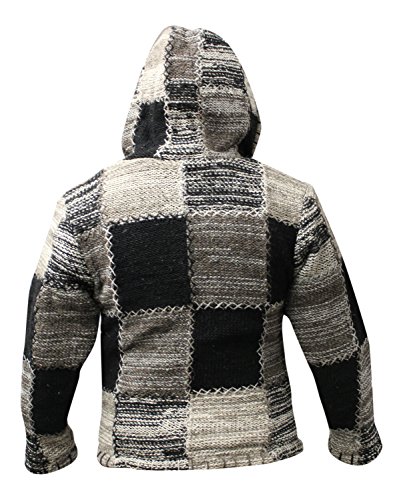 ایگرد | قیمت و خرید SHOPOHOLIC FASHION Men's Grey Black Wool Hoodie Hippy  Festival Jacket