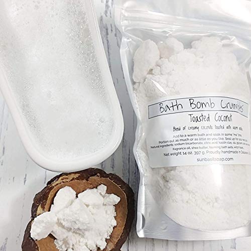 Coconut bath bomb fizzy dust powder. Relaxing gifts for women. Handmade present for Her