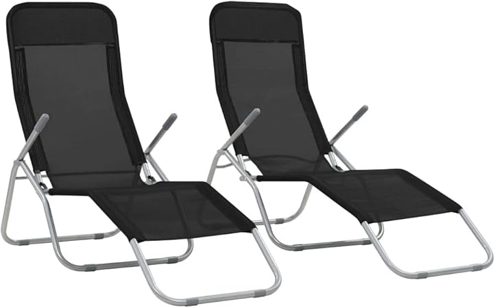 Tidyard 2 Pcs Chaise Longue Pliable Bain De Soleil Pliable
