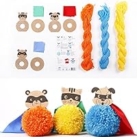 Sozo - DIY Pom-Pom Animal Kits : Make Your Own Adorable Animal Craft Kit Set of 3 Lovely Animal Craft Kit.