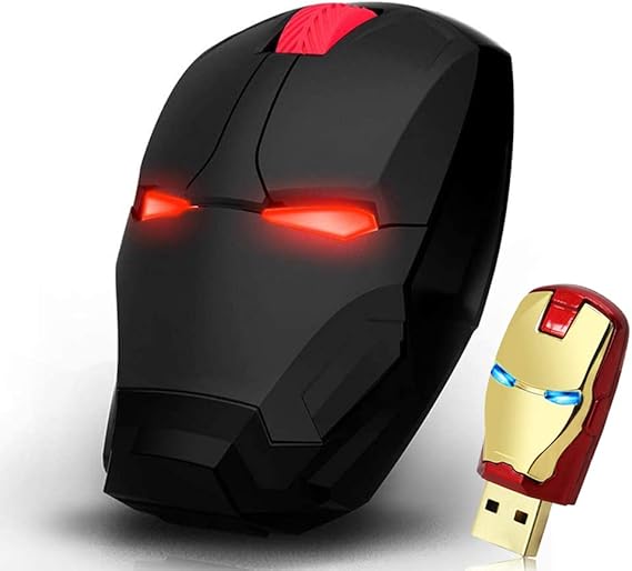 Cool Wireless Mouse Iron Man Mouse Ergonomic 2.4 G Portable Mobile