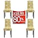 Homluxe Printed Spandex Stretch Dining Room Chair Slipcovers (Pack of 4, Gold Tree)