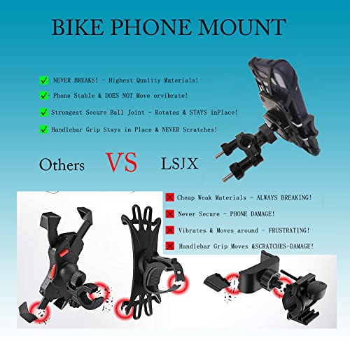 Bike Phone Mount, LSJX Universal Adjustable Motorcycle Mountain Bicycle Handlebar Cell Phone