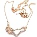 FC JORY Fairytale Rose Gold GP Fairy Mermaid women girl CZ Crystal Pendant Chain Necklace