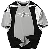 GORGLITTER Men's Y2k Graphic Shirts Oversized Crewneck Short Sleeve Summer Vacation Cool Boxy Streetwear Tee Top
