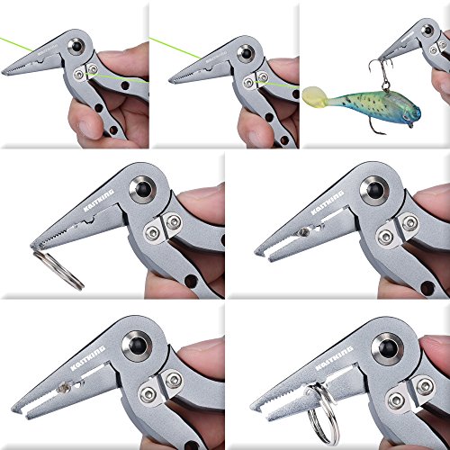 MadBite Falcon Angled Head Aluminum Fishing Pliers – Braid Cutters - Hook Remover - Line Cutter – Snap Ring Plier - Spring Loaded Super Sharp Tungsten Carbide Cutters - Thumbnail 6