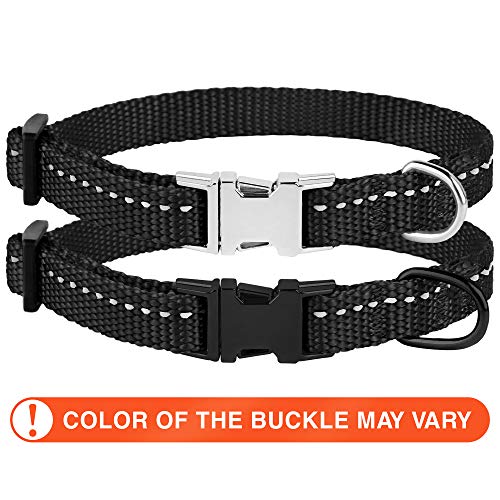 CollarDirect Small Dog Collar with Metal Buckle Nylon Reflective Puppy