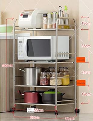 Standing Shelf Units Microwave Oven Rack Floor Pot Rack Stainless