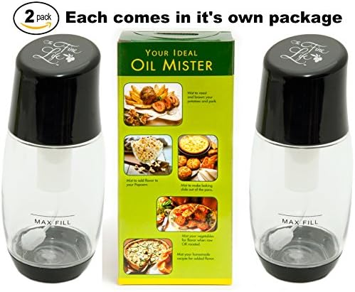 Ideal Kitchen Bundle Olive Oil Sprayer Mister - 2-Pack - Black