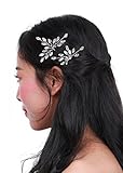 Missgrace 2pcs Bridal Rhinestone Lead Wedding Hair Accessories-Women Hair Accessory for Wedding and Party (Silver)