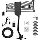 TV Antenna Outdoor Long Range 150 Miles, Famirosa Clearview Digital HD TV Antenna Indoor Omni Directional, Come with Amplifier and Mounting Pole Mount