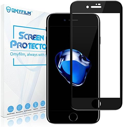   iPhone 8 Plus/7 Plus Screen Protector, OMYFILM iPhone 8 Plus/7 Plus Carbon Fiber Screen Protector [Tempered Glass] [Bubble Free] Full Coverage Screen Protector for iPhone 8 Plus/7 Plus (Black)
