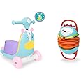 Skip Hop 3-in-1 Baby Activity Push Walker to Toddler Scooter, Zoo Unicorn & Accordian Baby Toy, Explore & More, Hedgehog