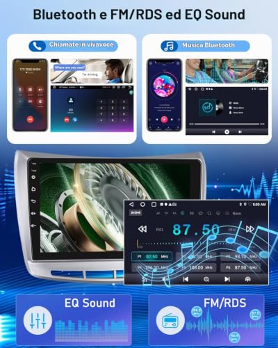 NHOPEEW 2G+64G Car Radio for Lancia Delta 2009-2019 – Wireless Carplay and Android Auto – 9 Inch Car Radio with WiFi GPS Mirror Link FM RDS+ Rear Camera