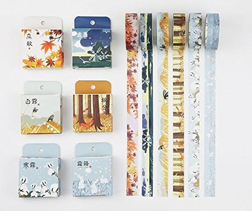 NIF 6 Rolls Washi Tape Set Masking Tape for Notebook , DIY Crafts and Gifts Decorative Tape Notebook Adhesive Tape 0.59 inch Chinese Style Beautiful Scenery in Autumn