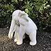 White Porcelain Mother and Baby Elephant Statue/Figurine in High Gloss Finish.