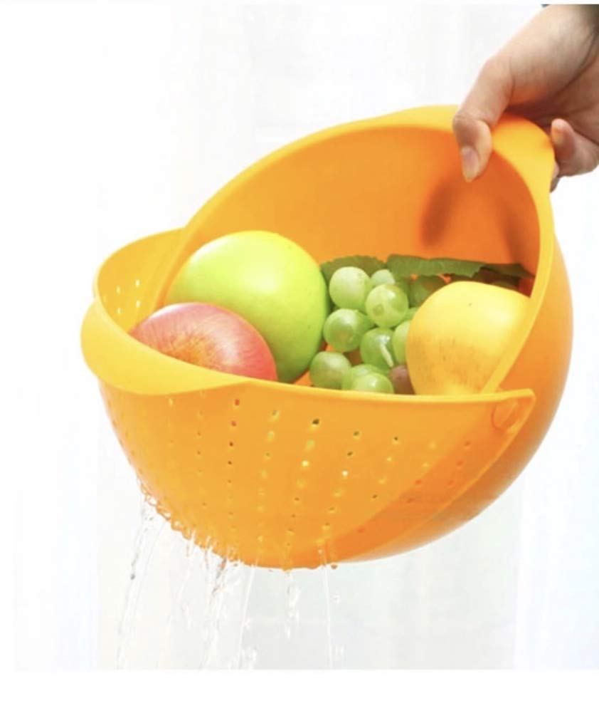 Darkpyro Innovative Rinse Bowl and Strainer in One (Multicolour