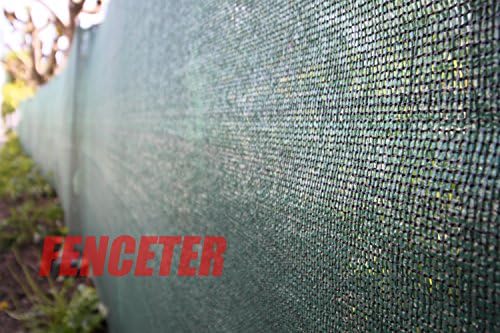 Fenceter Commercial Grade 8'x50' Dark Green Fence Screen Privacy Screen Mesh Fence Shade Cover Windscreen Aluminum Grommet