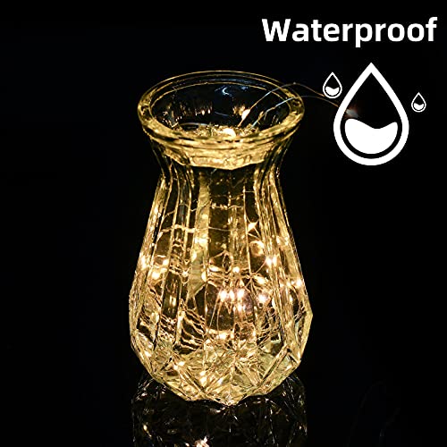 Mandiq Fairy Lights Battery Operated, String Lights 10ft 30 LEDs, Flashing and Constant Light Mode, Silver Wire Mini Lights for Festival, Christmas Decoration