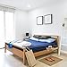 KAGURA BAMBOO Bedside Caddy Bunk Bed Shelf | Contemporary Floating Dorm Rail Side Tray | Minimalist Top Corner Attachable Table with Ipad, Tablet or Phone Stand Holder